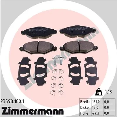 Brake Pad Set, disc brake 23598.180.1
