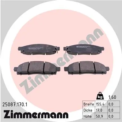 Brake Pad Set, disc brake 25087.170.1