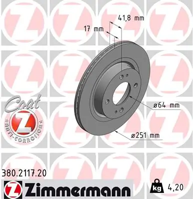 Brake Disc COAT Z 380.2117.20