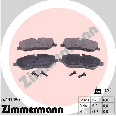 Brake Pad Set, disc brake 24191.180.1