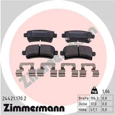 Brake Pad Set, disc brake 24421.170.2