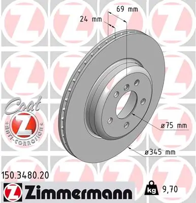 Brake Disc COAT Z 150.3480.20