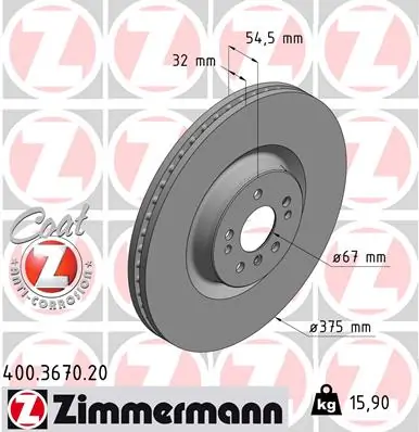 Brake Disc COAT Z 400.3670.20