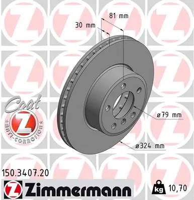 Brake Disc COAT Z 150.3407.20