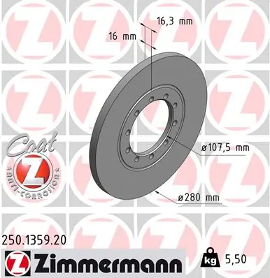 Brake Disc COAT Z 250.1359.20