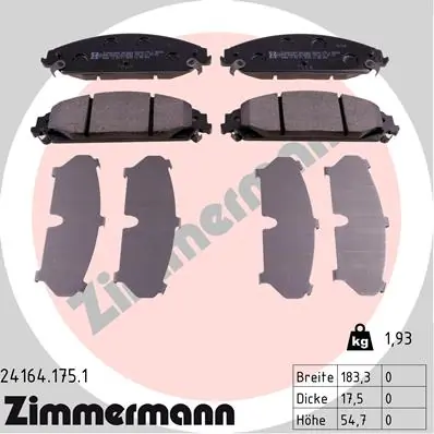 Brake Pad Set, disc brake 24164.175.1