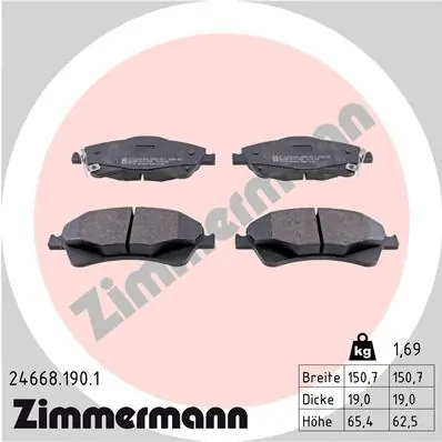 Brake Pad Set, disc brake 24668.190.1
