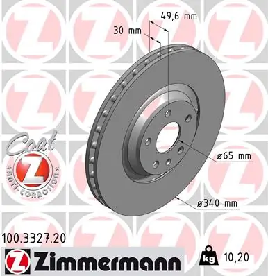 Brake Disc COAT Z 100.3327.20