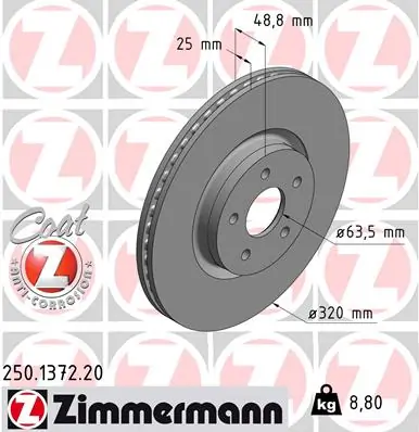 Brake Disc COAT Z 250.1372.20