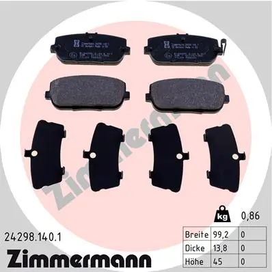 Brake Pad Set, disc brake 24298.140.1