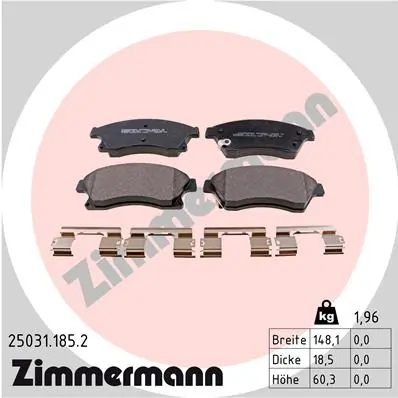 Brake Pad Set, disc brake 25031.185.2