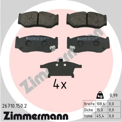 Brake Pad Set, disc brake 26710.150.2
