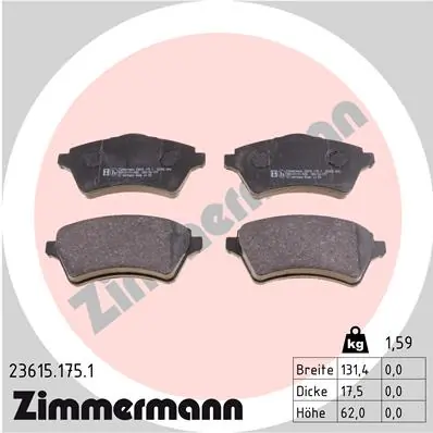 Brake Pad Set, disc brake 23615.175.1