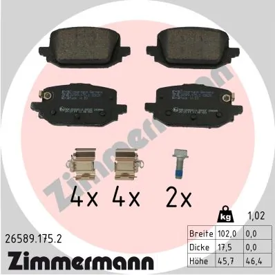 Brake Pad Set, disc brake 26589.175.2