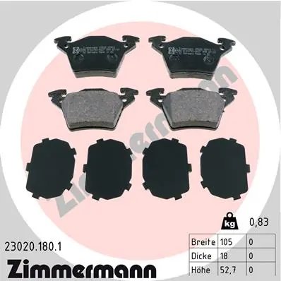 Brake Pad Set, disc brake 23020.180.1