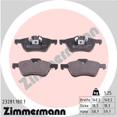 Brake Pad Set, disc brake 23281.180.1