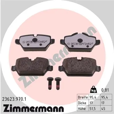 Brake Pad Set, disc brake rd:z 23623.970.1