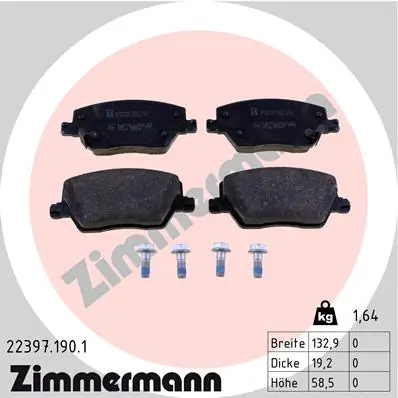 Brake Pad Set, disc brake 22397.190.1