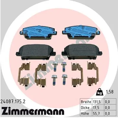 Brake Pad Set, disc brake 24087.175.2