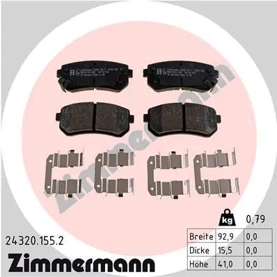 Brake Pad Set, disc brake 24320.155.2
