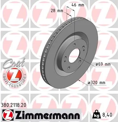 Brake Disc COAT Z 380.2118.20