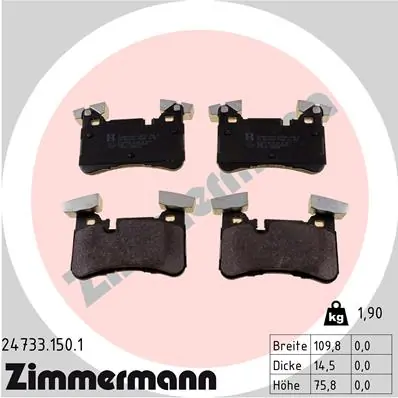 Brake Pad Set, disc brake 24733.150.1