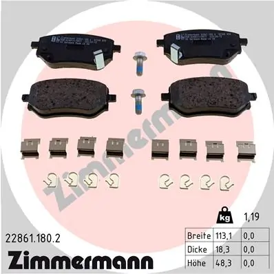 Brake Pad Set, disc brake 22861.180.2