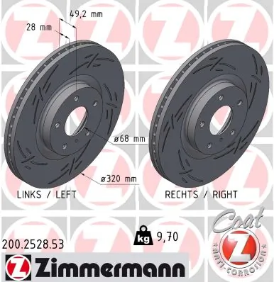 Brake Disc BLACK Z 200.2528.53