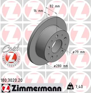 Brake Disc COAT Z 180.3020.20