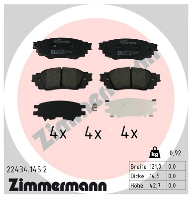 Brake Pad Set, disc brake 22434.145.2
