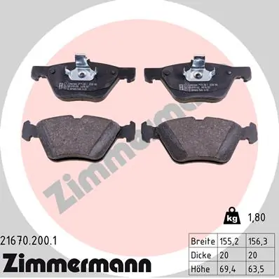Brake Pad Set, disc brake 21670.200.1