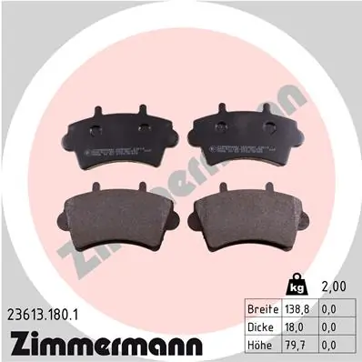 Brake Pad Set, disc brake 23613.180.1