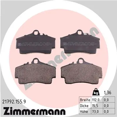 Brake Pad Set, disc brake pb:z 21792.155.9
