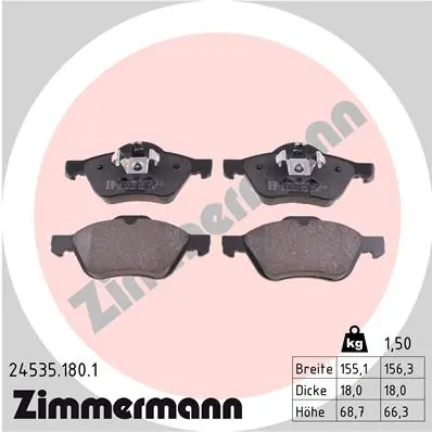 Brake Pad Set, disc brake 24535.180.1