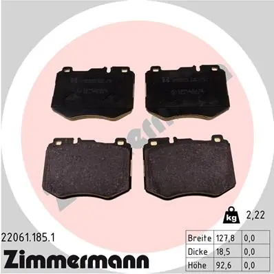 Brake Pad Set, disc brake 22061.185.1