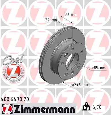 Brake Disc COAT Z 400.6470.20