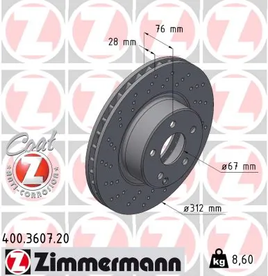 Brake Disc COAT Z 400.3607.20