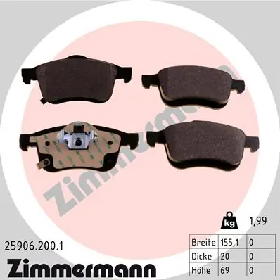 Brake Pad Set, disc brake 25906.200.1