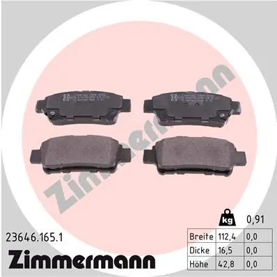 Brake Pad Set, disc brake 23646.165.1