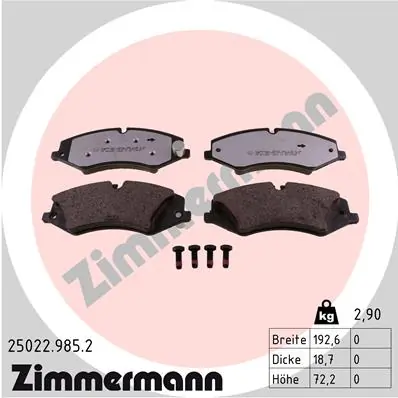 Brake Pad Set, disc brake rd:z 25022.985.2