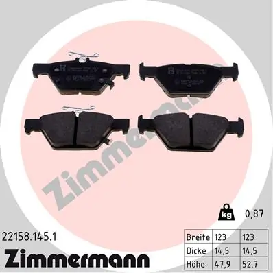 Brake Pad Set, disc brake 22158.145.1