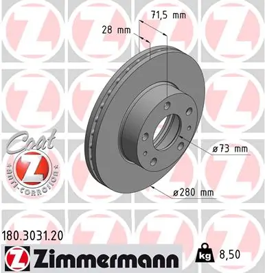 Brake Disc COAT Z 180.3031.20