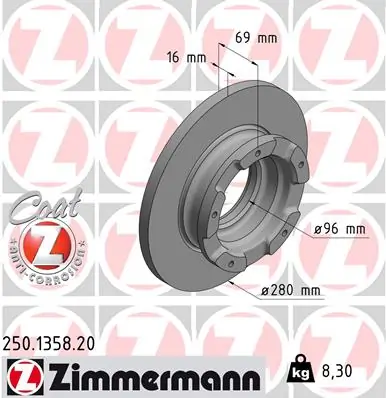 Brake Disc COAT Z 250.1358.20