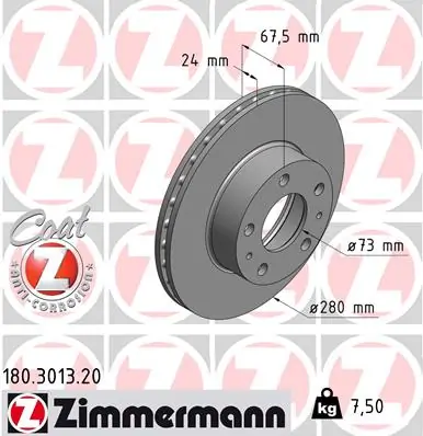 Brake Disc COAT Z 180.3013.20