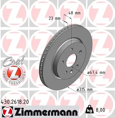 Brake Disc COAT Z 430.2618.20