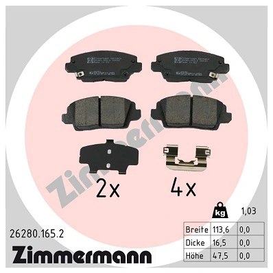 Brake Pad Set, disc brake 26280.165.2