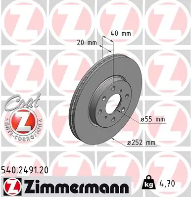 Brake Disc COAT Z 540.2491.20