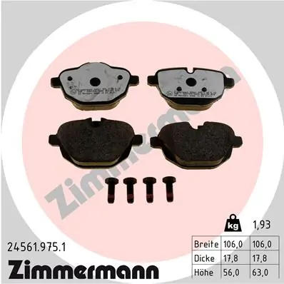 Brake Pad Set, disc brake rd:z 24561.975.1
