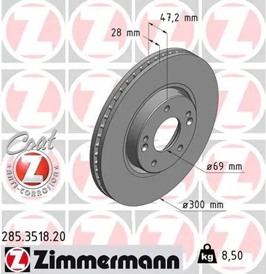 Brake Disc COAT Z 285.3518.20
