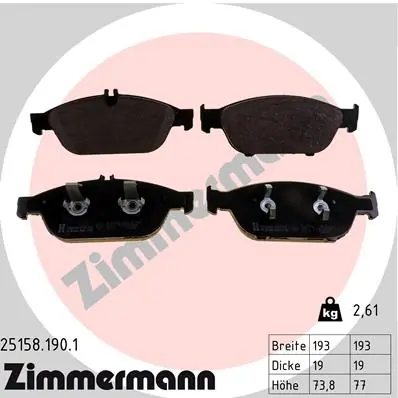 Brake Pad Set, disc brake 25158.190.1